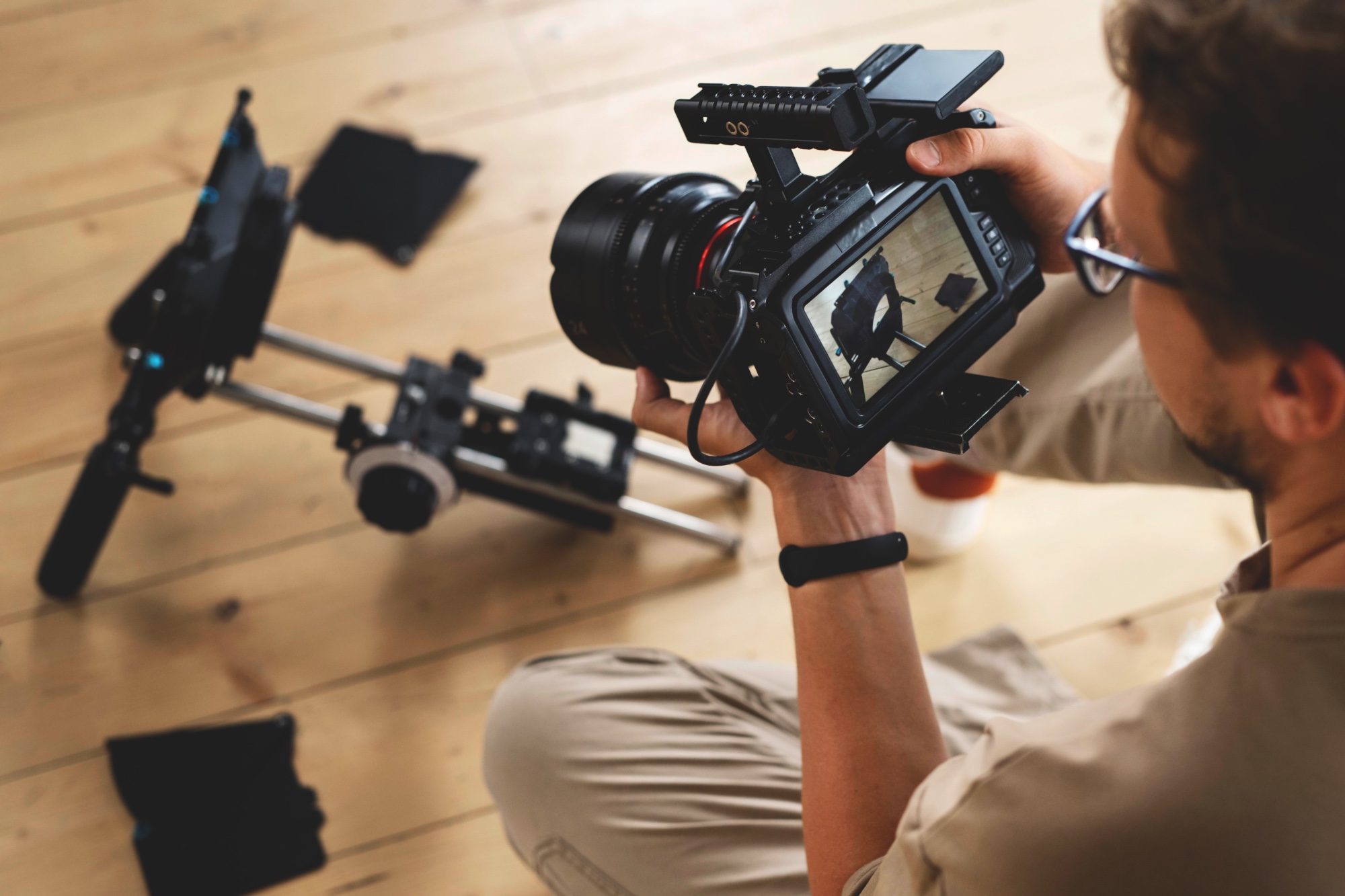 Crew producing a brand video alongside the marketing team